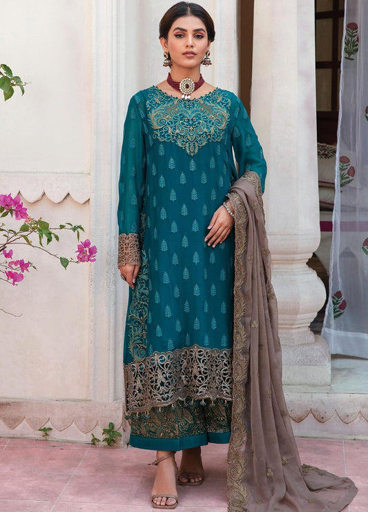 MAJESTIC BY IMROZIA EMBROIDERED CHIFFON M-09 Amethyst