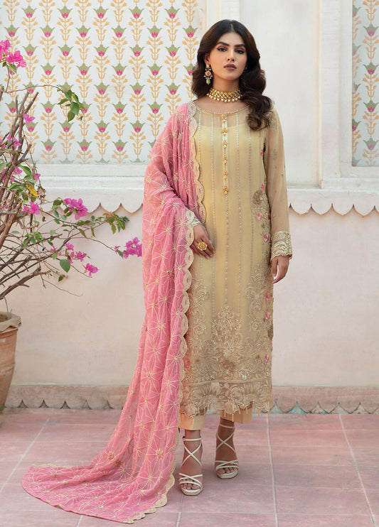 MAJESTIC BY IMROZIA EMBROIDERED CHIFFON M-10 Luminous Blush